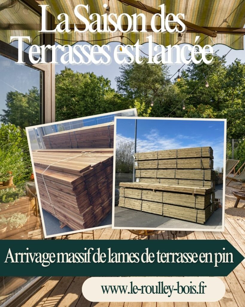 Lame de terrasse en pin en Normandie